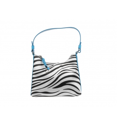 Girls Stylish Designer Zebra Handbag Blue Strap [226449]