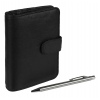 Black Leather Organiser and Pen Set [800010]
