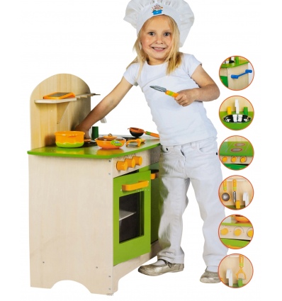 Green Wooden 25pc Kitchen Set Inc Accessories [564561]