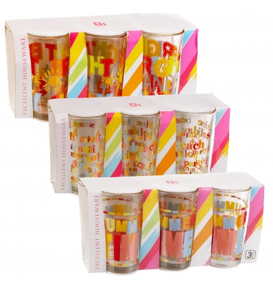 Set of 3 Drinking Glasses 8oz [543196]