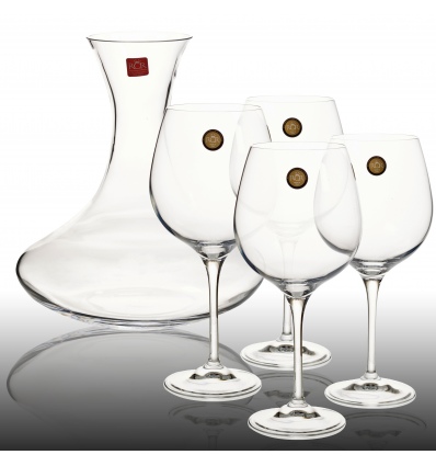 RCR Wine Decanter & 4 Red Wine Glasses [Aliseo]